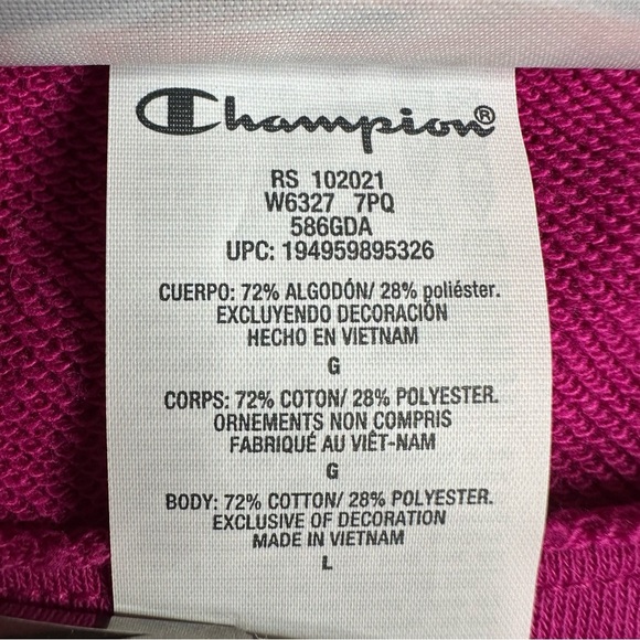 Champion Women's French Terry Logo Sweatshirt Pink Size Large - Picture 6 of 8